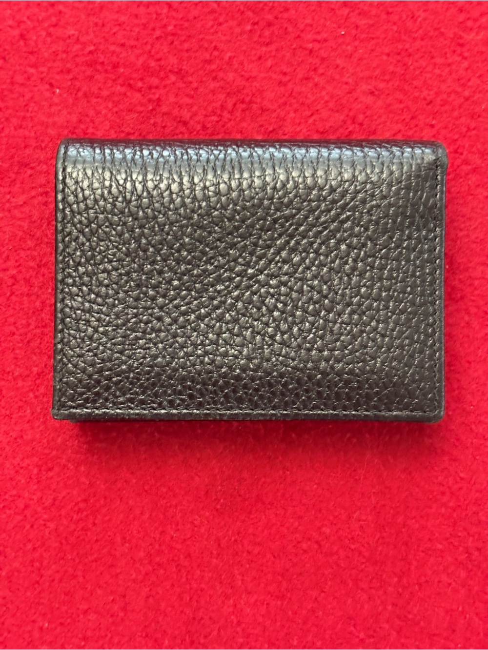 Gucci Black Pebbled Leather Small Bi-Fold Wallet with Gold Double G - Picture 4 of 14